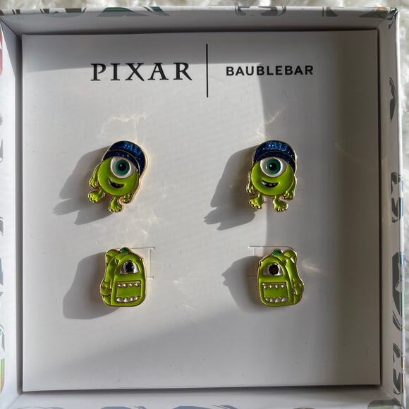 Disney Jewelry - Disney Pixar BaubleBar Monsters Inc Mike Wazowski Stud Earrings 2 Pairs NEW